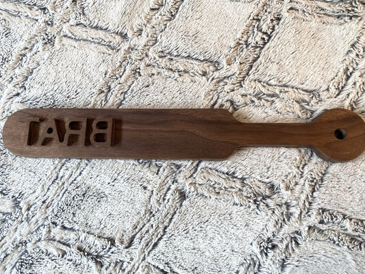BRAT Imprint Solid Walnut Wooden Spanking Paddle